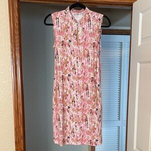 NVO sporty golf Sleeveless Pink Patterned Dress with inner shorts NWT